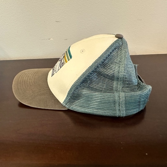 Patagonia Hat Mountain Patch Logo Blue Gray White Outdoor Trucker Cap Nature - Picture 4 of 9